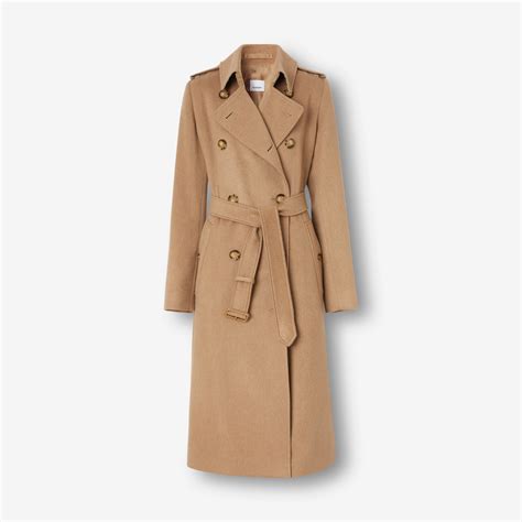 camel melange trench coat.